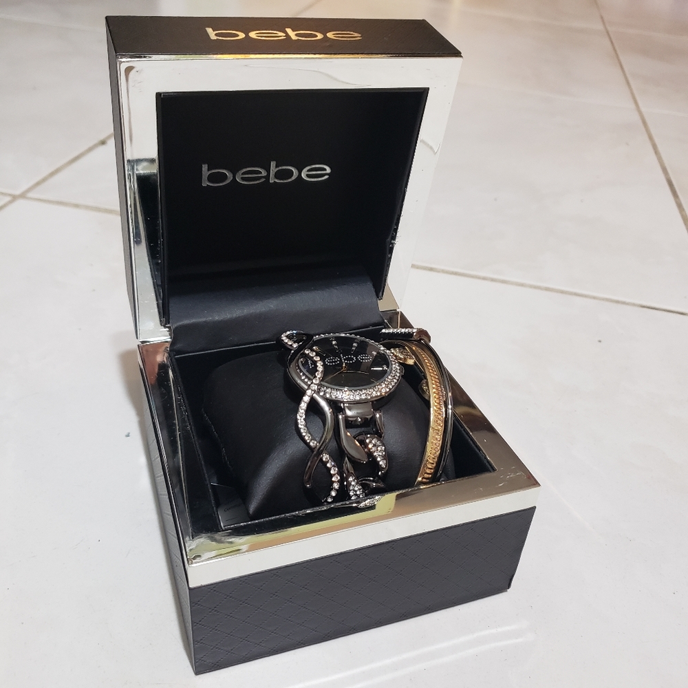 Bebe watch and bracelet set